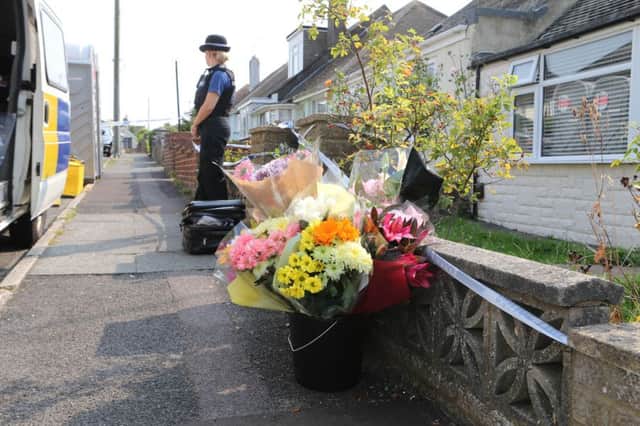 Flowers were placed at the scene of Shana Grice's murder (Photograph: Eddie Mitchell)