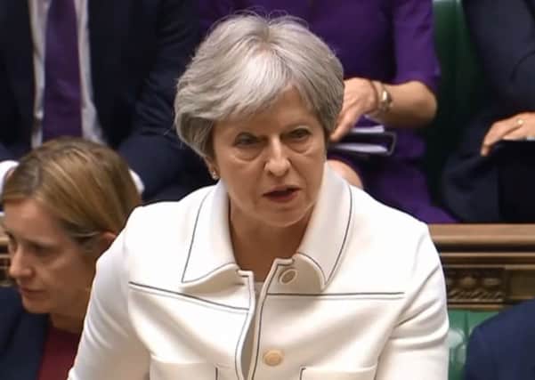 Prime Minister Theresa May in the House of Commons defending the decision to join air strikes in Syria