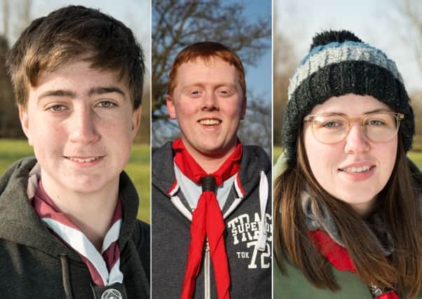 Harrison Follett, Harvey Cranford and Samantha Briscoe are part of the UK contingent for Roverway 2018