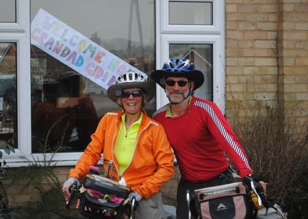 Clare and Gideon arriving home to a warm welcome in Durrington