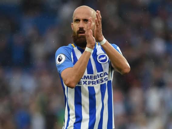 Bruno was back in the Brighton team for their 1-1 draw with Spurs. Picture by PW Sporting Photography