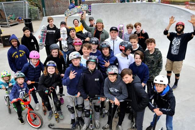 Youngsters at the skate jam event in Victoria Park. Picture: Steve Robards