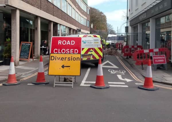 The road closure in Old Market Avenue