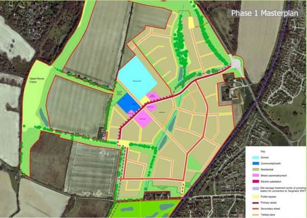 Whitehouse Farm Phase 1 masterplan showing where the homes, school and community hub will go