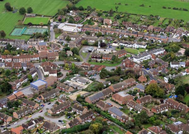 Steyning looking south west with the bowling green top left. 2011