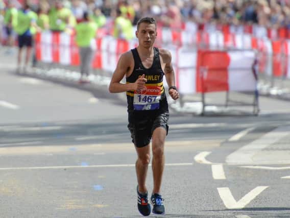 James Westlake during the London Marathon. Picture by PW Sporting Photography