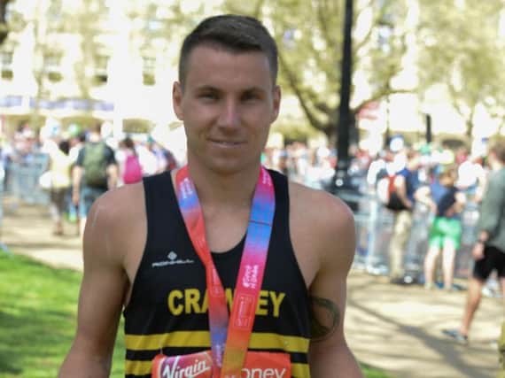 James Westlake is all smiles after the London Maraton. Picture by PW Sporting Photography