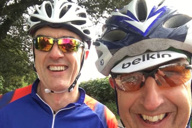 Andrew with his friend Jez Hicks, set for Project Barbara
