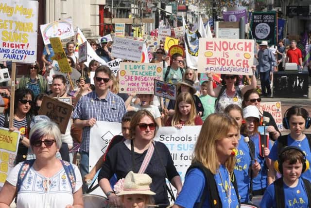 Save Our Schools West Sussex organised a school funding march in Worthing