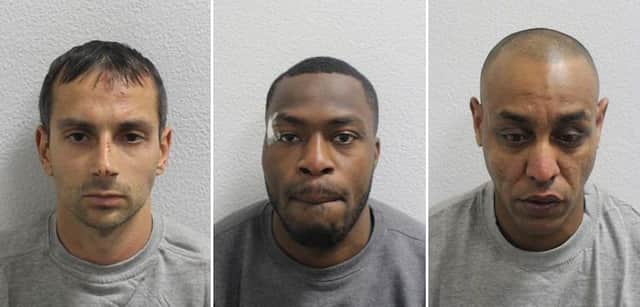 Pictured left to right: Fahri, Spears and Fekade. Picture courtesy of the Met Police SUS-180424-145924001