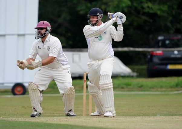 Cricket  Henfield (batting) v Southwater. Jack Parsons with a four. Pic Steve Robards  SR1624371 SUS-160829-130612001