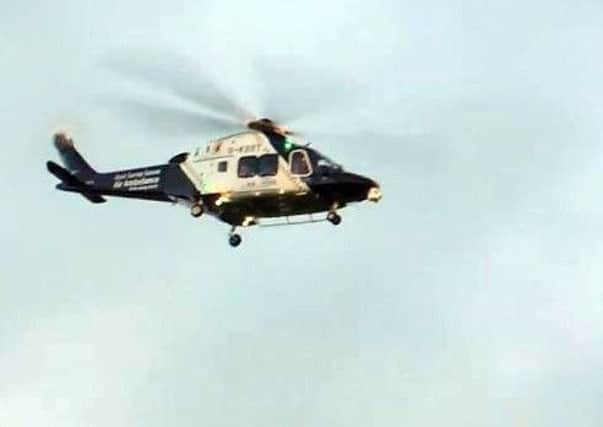 An air ambulance has been called to the scene