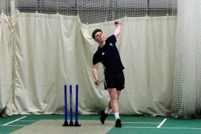 Rising Barns Green star, Nick Cooper, honing his skills in the nets as Sussex CCC.