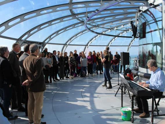 The launch of the choir on the i360