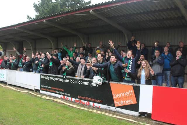 Hillians fans take over at Harrow.  Top support