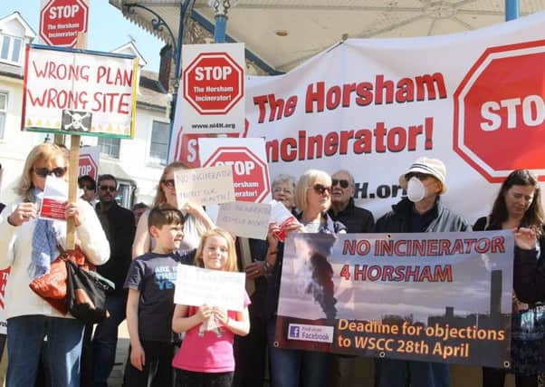 Anti-incinerator protesters in Horsham