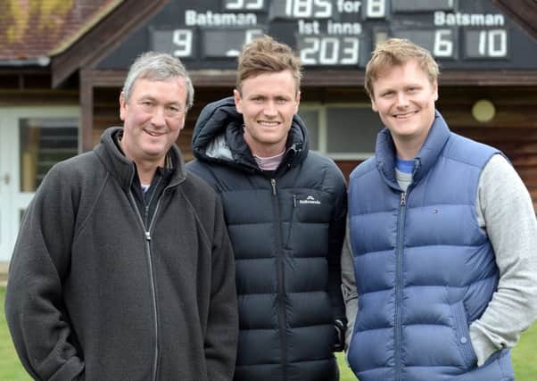 Richard Gubbins, left, with sons Nick, centre and Will at Stirlands CC / Picture by Kate Shemilt