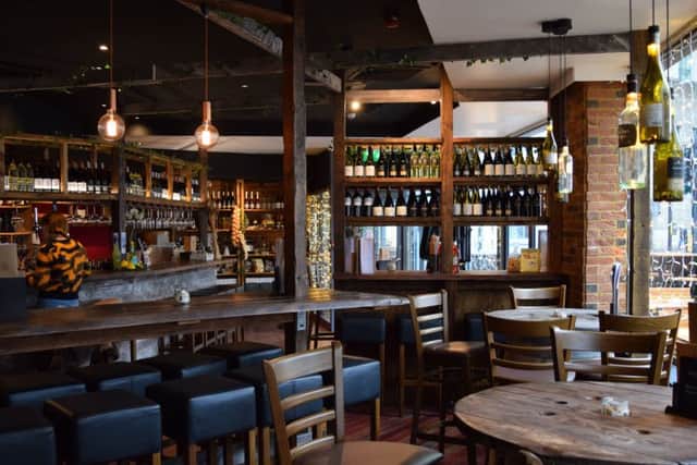 The well-lit and comfortable interior of Brighton's Veeno Italian Wine Cafe