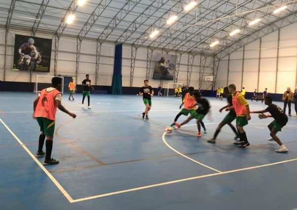 Action from the 5-a-side tournament at the university