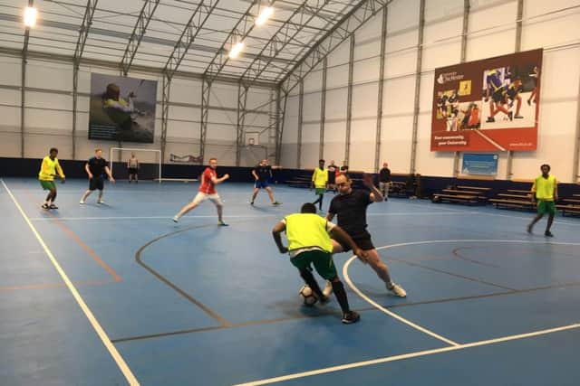 Action from the 5-a-side tournament at the university