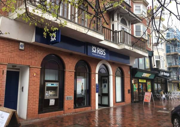 The Royal Bank of Scotland branch in Montague Place, Worthing, will be closing