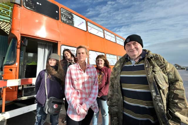 Jim with members of the group that helps to run the homeless bus