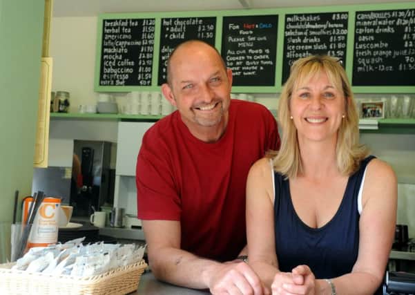 Rob and Dawn Bunker, who run Fenwicks Cafe in Priory Park, pictured in 2015