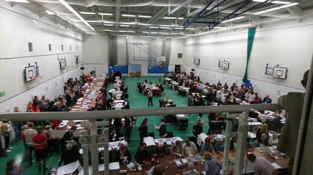 Hastings Borough Council local election count. SUS-180405-113016001