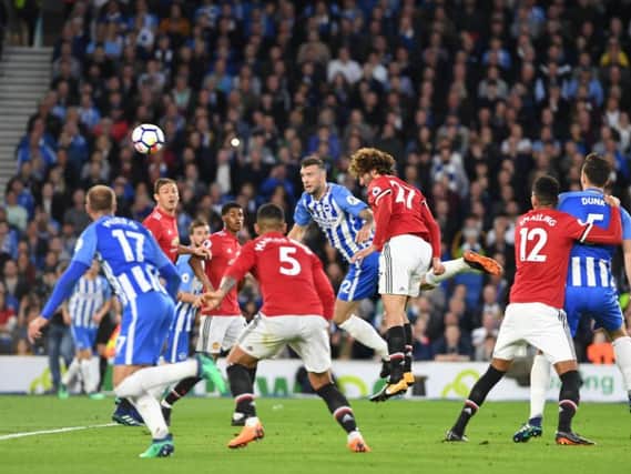 Action from Albion's win against Manchester United. Picture by Phil Westlake (PW Sporting Photography)