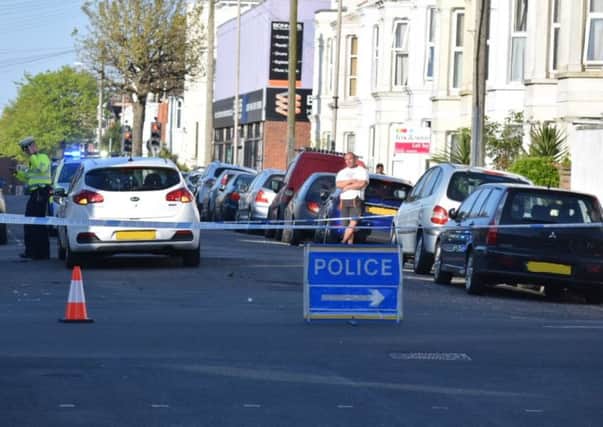 Police have closed the road following the crash at the junction of Susan's Road and Langney Road