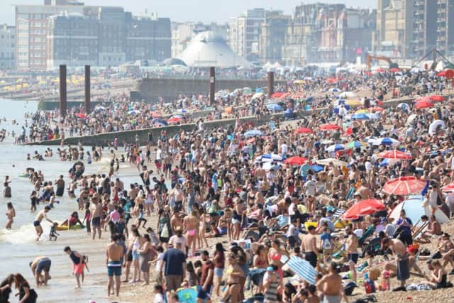 Residents cool off at Brighton beach