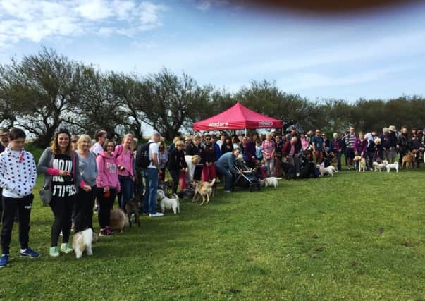 Walkers gathered at Goring Greensward at the start of the event