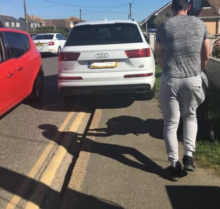Cars were parked on pavements and across driveways as all available car parks were full. Picture supplied by Carly Bowler