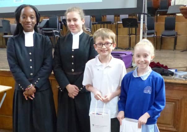 Winning Holbrook pupils with Christ's Hospital students SUS-180514-165922001