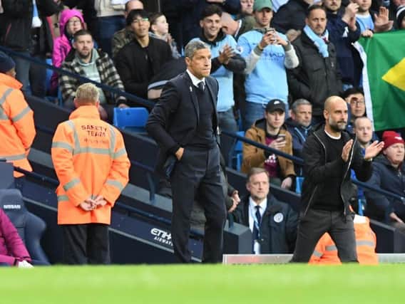 Chris Hughton watches on against Manchester City. Picture by PW Sporting Photography