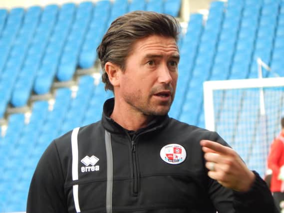 Crawley Town head coach Harry Kewell at the Parafix Sussex Senior Cup Final at the Amex on Wednesday night.