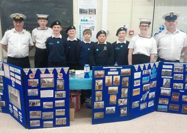 Littlehampton Sea Cadets with their information stands at Tesco