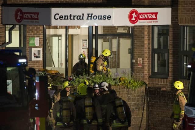 Fire crews at the scene in Haywards Heath town centre. Photo: Eddie Howland