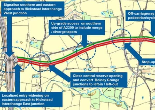Current preferred option for A2300 improvements between Burgess Hill and A23