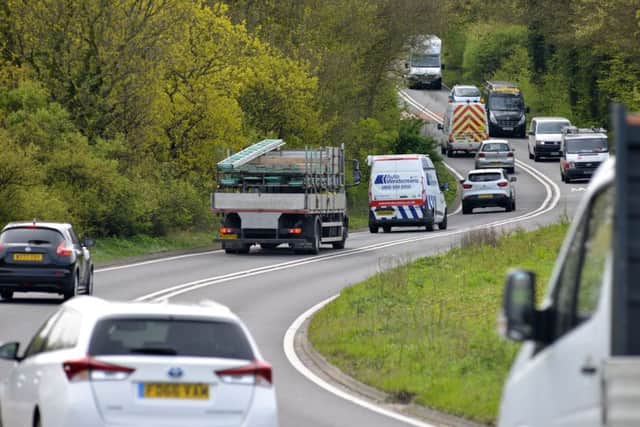 The A27 near Selmeston, between Lewes and Polegate. Opponents object to a 'motorway-style' road