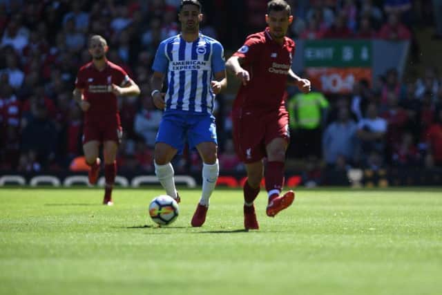 Liverpool v Brighton & Hove Albion. Beram Kayal. Pictures by PW Sporting Photography
