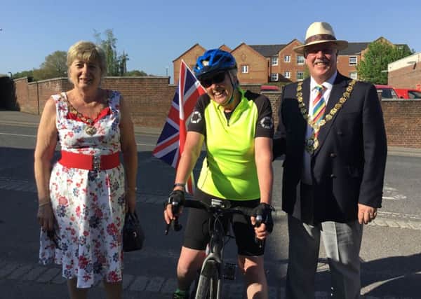Dorothy Cox  with the mayor and mayoress of Chichester