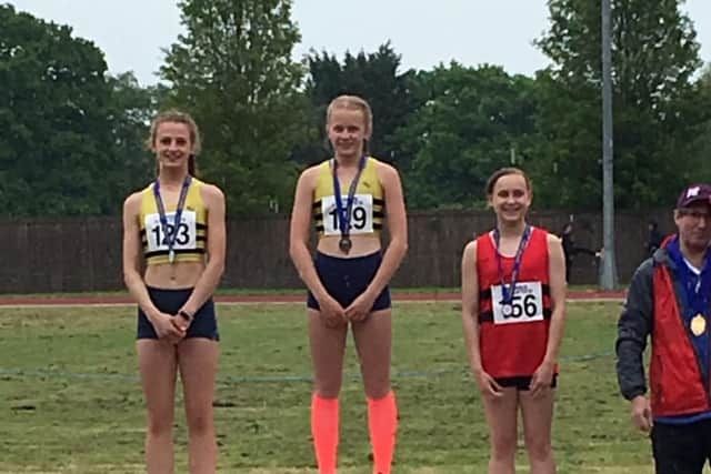 Lucy Kirby on the podium