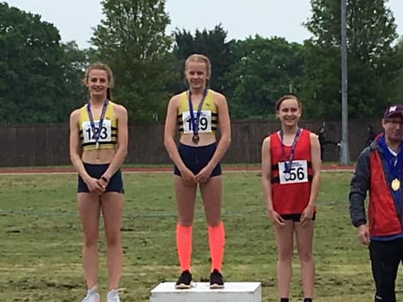 Lucy Kirby on the podium
