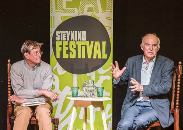 Mike Williams with Vince Cable at Steyning Festival 2016