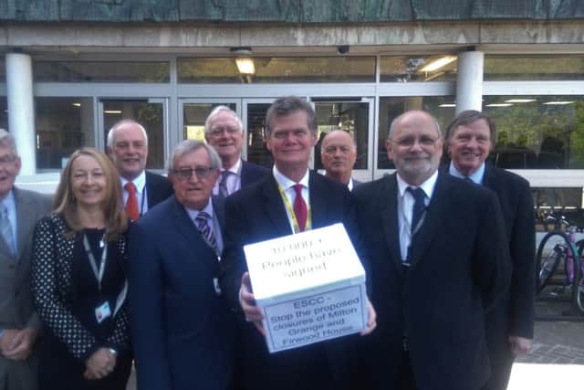 Stephen Lloyd MP, pictured with Lib Dem councillors, spoke on behalf of the petitioners at County Hall today.