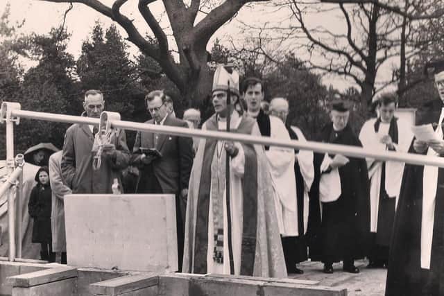 Laying of the foundation stone at St Francis Church, Horley