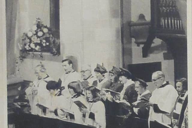 The choir at St Bartholomews Church, Horley, c1970