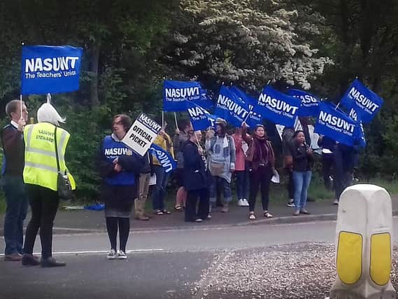 Teachers on the picket line outside of ARK Helenswood Academy. Photo by Jonathan Lee.