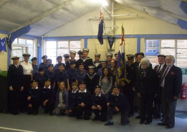 The gathering for the colour ceremony at Littlehampton Sea Cadets' headquarters